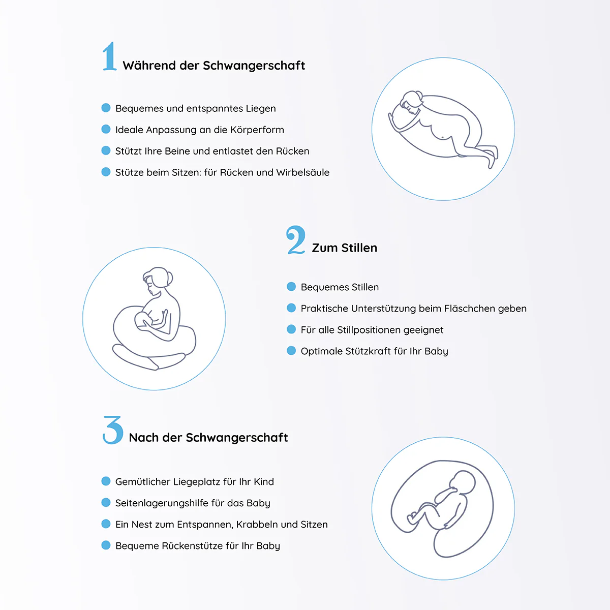 Hisleep Stillkissen / Seitenschläferkissen & Schwangerschaftskissen / C-Förmig - Image 3